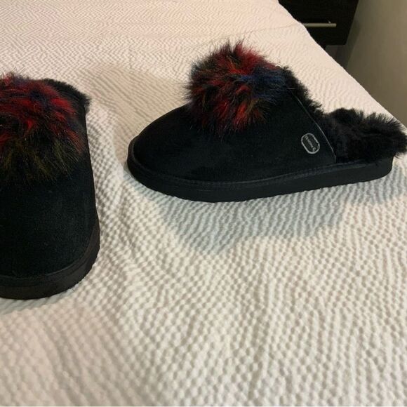 Bearpaw Alexia  Slip-on Slipper Women's Size 12 M Black Suede Faux Fur - Picture 4 of 12